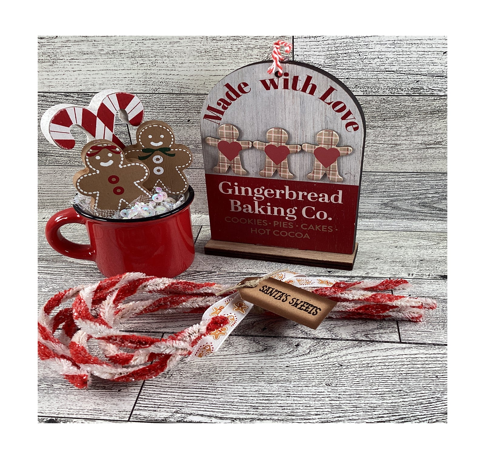 AGD Christmas Decor - Gingerbread Baking Boy Girl  Tier Tray 3pc Set