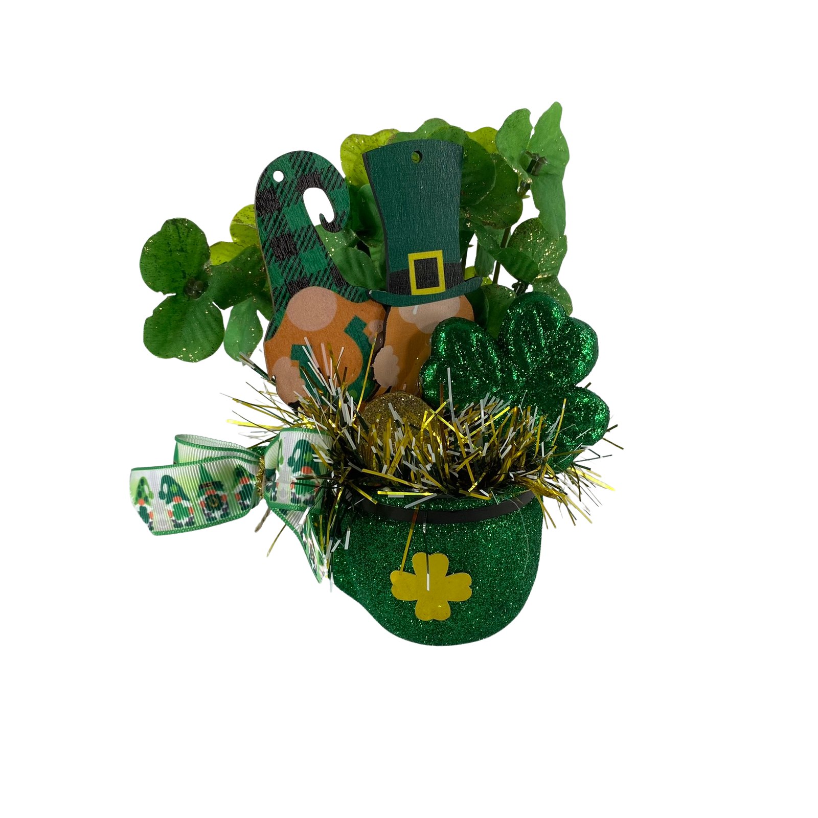 AGD St Patrick's Decor -  Gnome Leprechaun Pipe Display