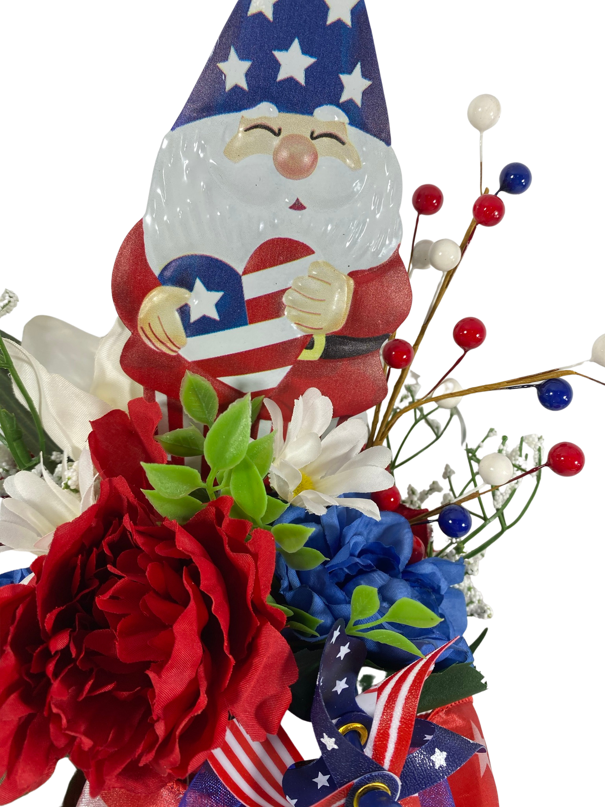 AGD Patriotic Decor - July 4th Gnome Floral Centerpiece