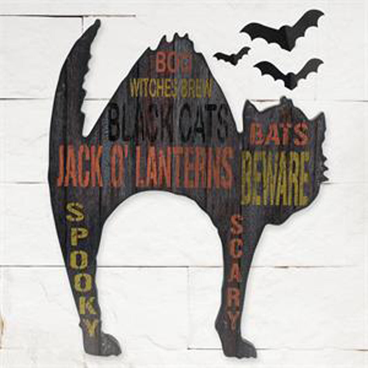 Blossom Bucket Halloween Decor - Scaredy Cat Spooky Word Plaque