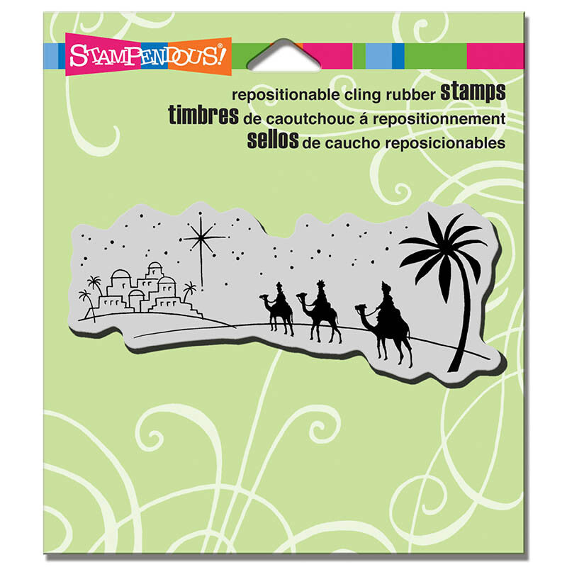 Stampendous Christmas Unmounted Foam Rubber Stamp Nativity Themed Silhouette