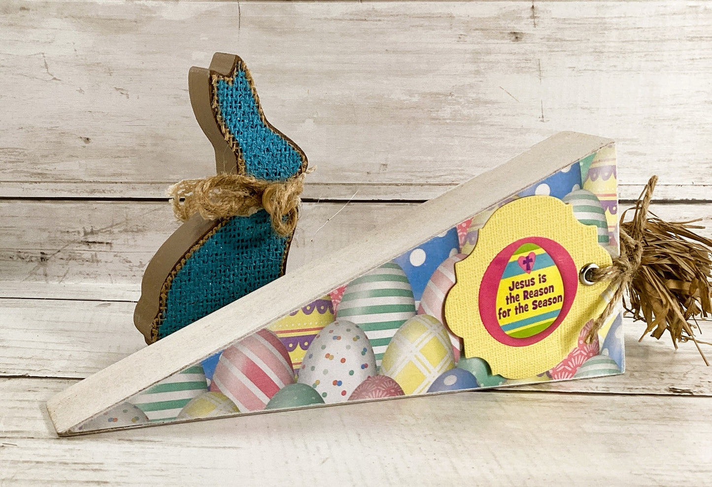 AGD Easter Decor - Jesus Reason Reversible Wood Carrot Runny Rabbit 2pc