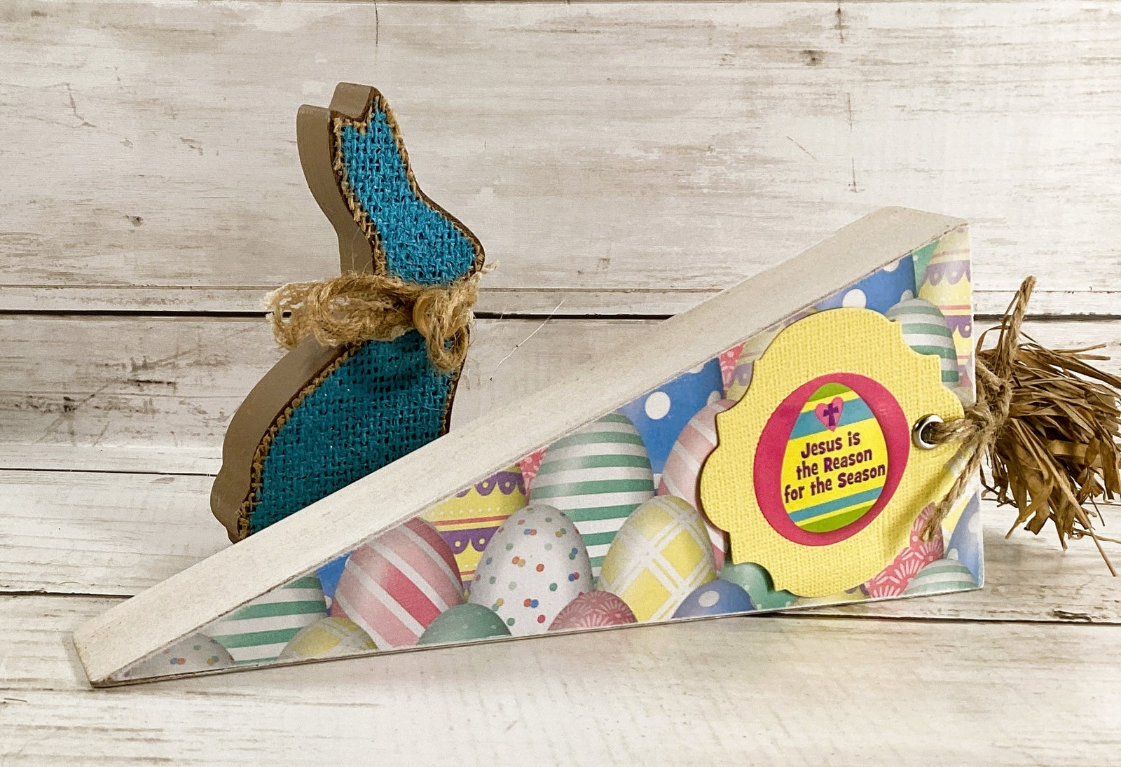 AGD Easter Decor - Jesus Reason Reversible Wood Carrot Runny Rabbit 2pc