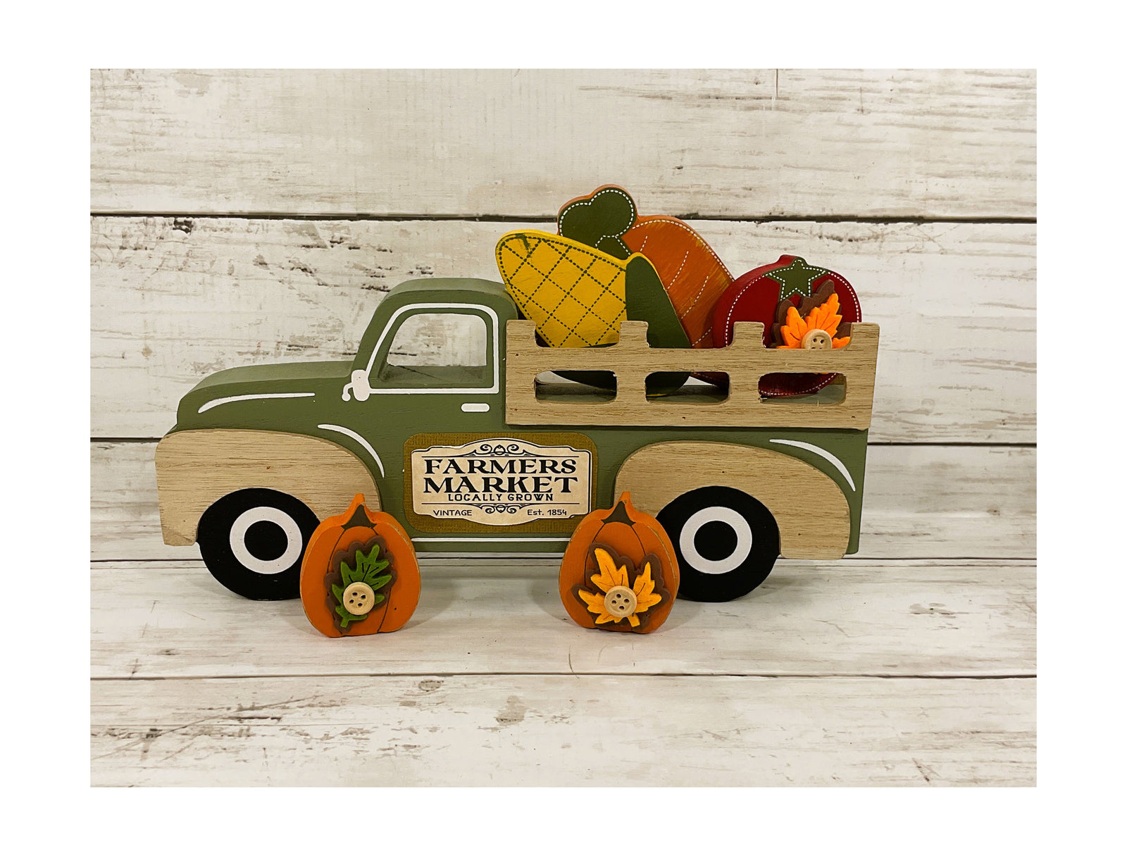 AGD Fall Decor - Farmers Market Stand Harvest Chunky Wood Truck