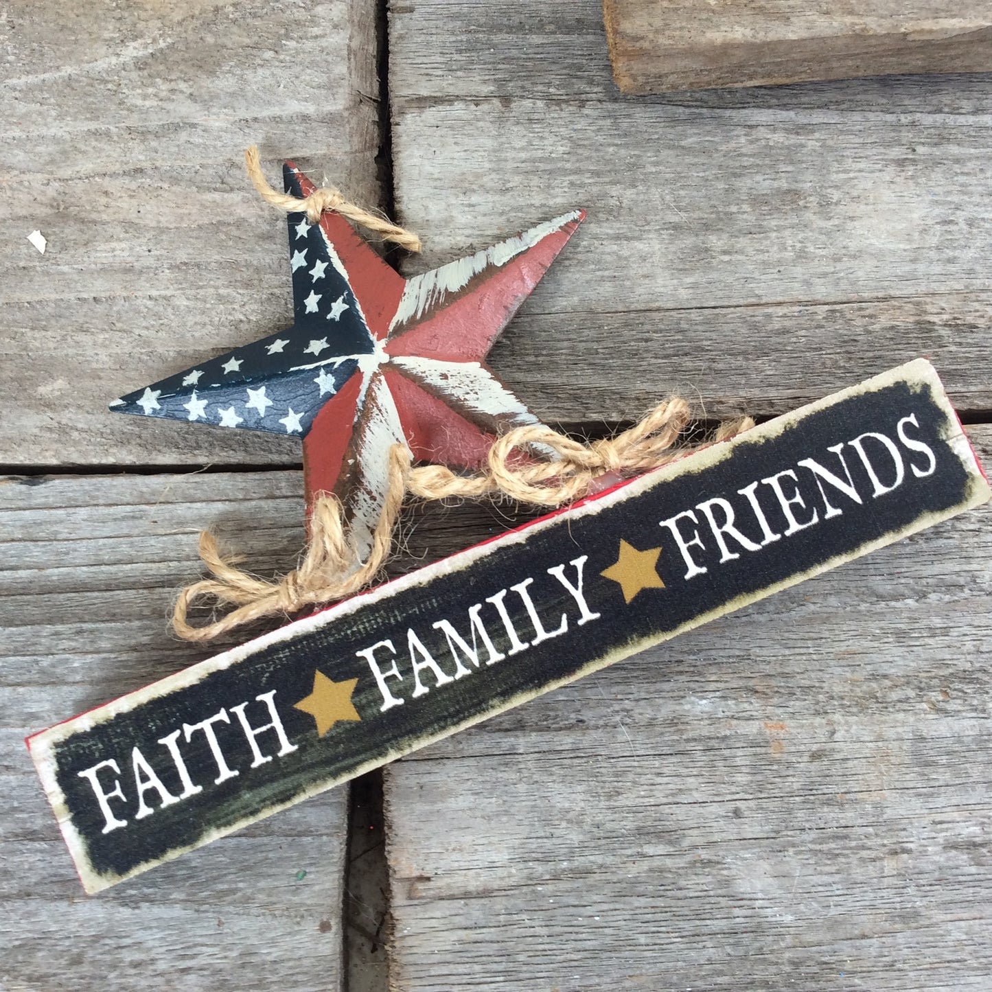 AGD Patriotic Decor - Prim Faith Family Friends Mini Block