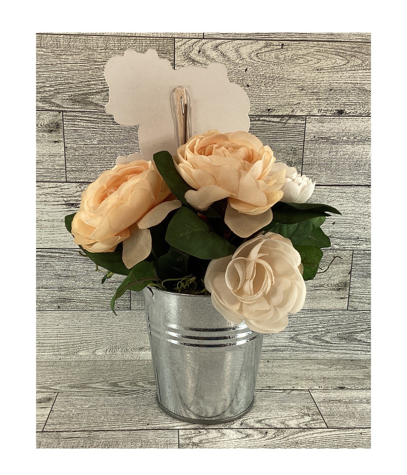 AGD Faith-based Gift Decor -  Phil 4:13 Galvanized Blush Floral SM Display