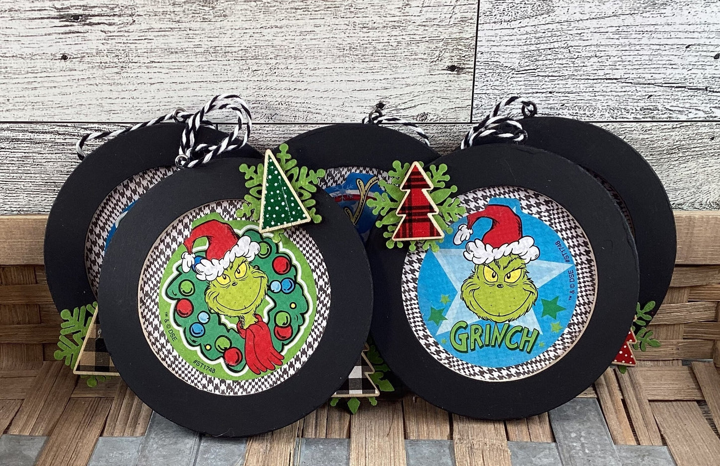 AGD Christmas Decor - Whimsy Green Monster Ornaments 5pc Set