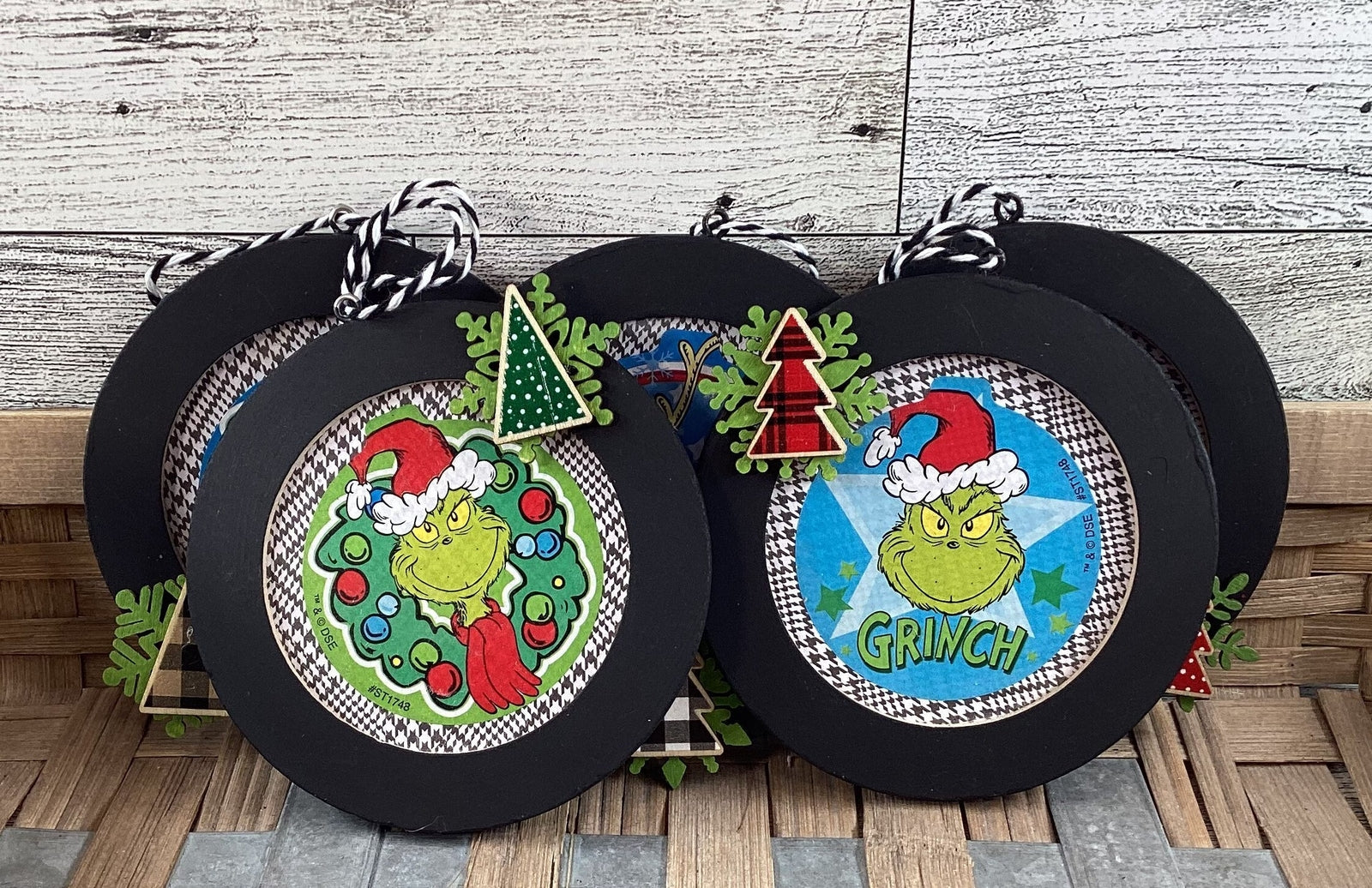 AGD Christmas Decor - Whimsy Green Monster Ornaments 5pc Set