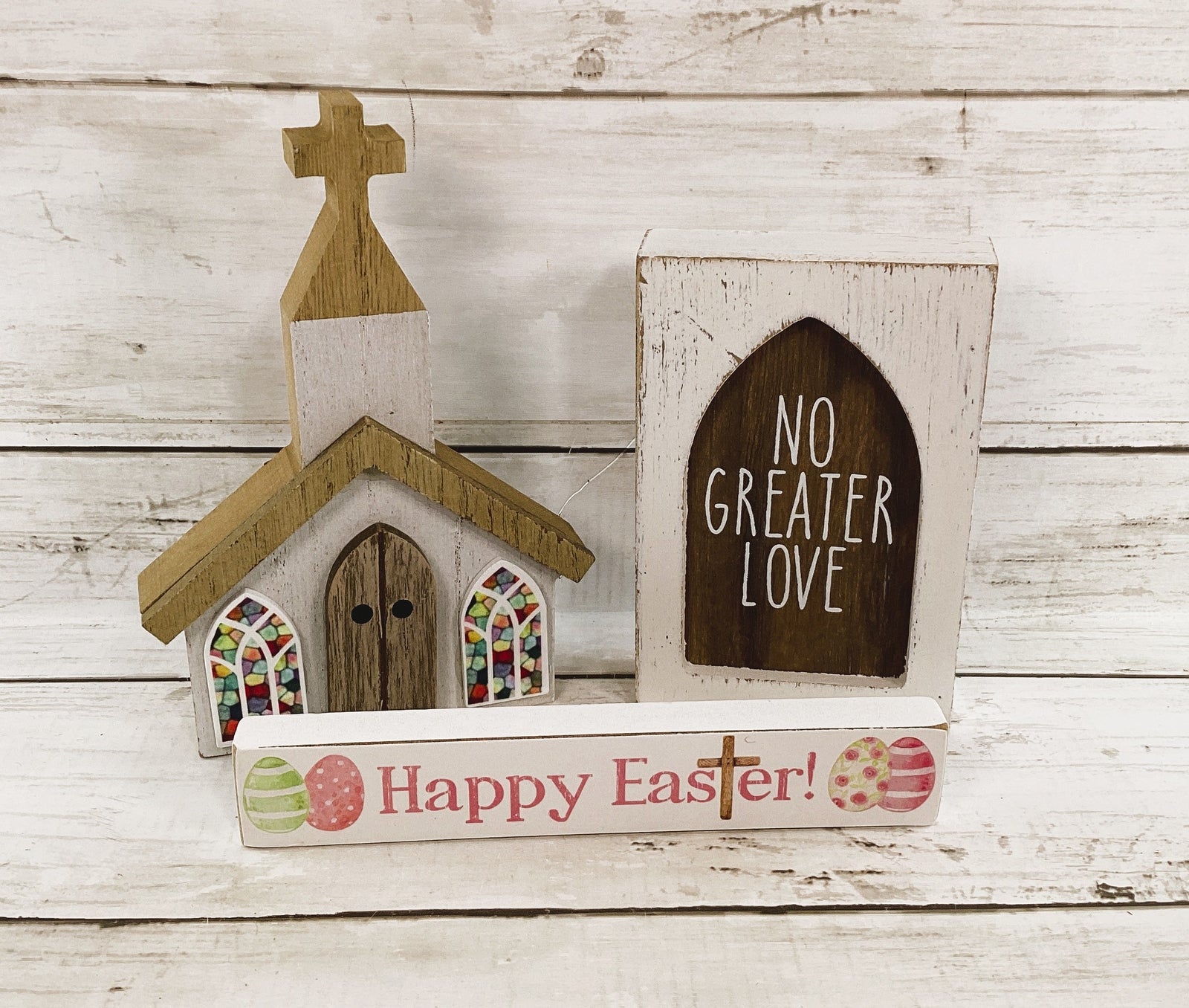 CP Easter Decor - Resurrection Scene No Greater Love Church 3pc Set