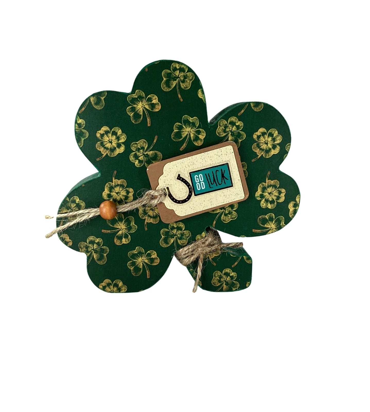 AGD Saint Patrick Decor - Chunky Wood Shamrock Sitter 3pc Set