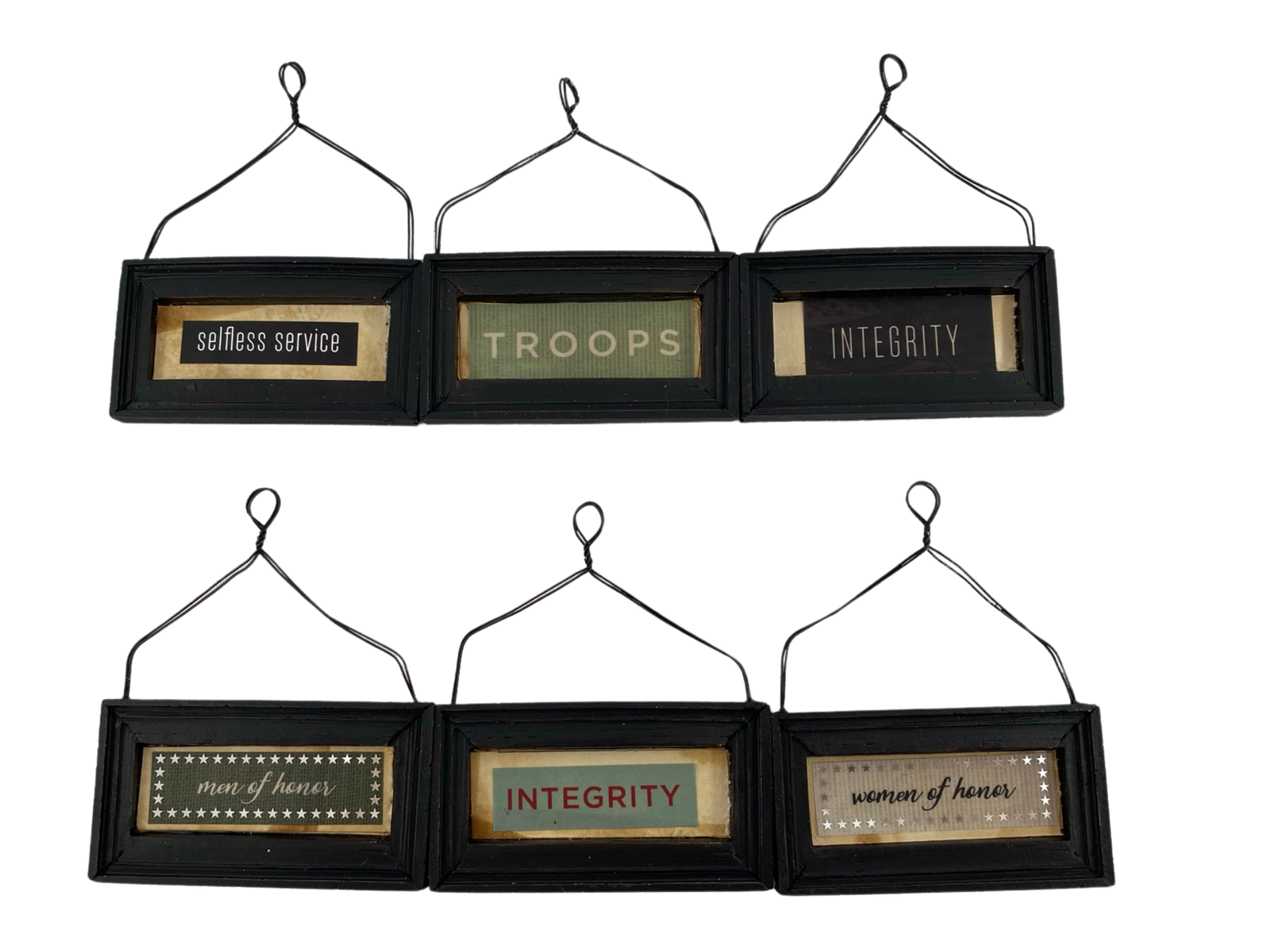 AGD Patriotic Decor - Soldier Veteran Memorial Day Small Ornaments 12pc