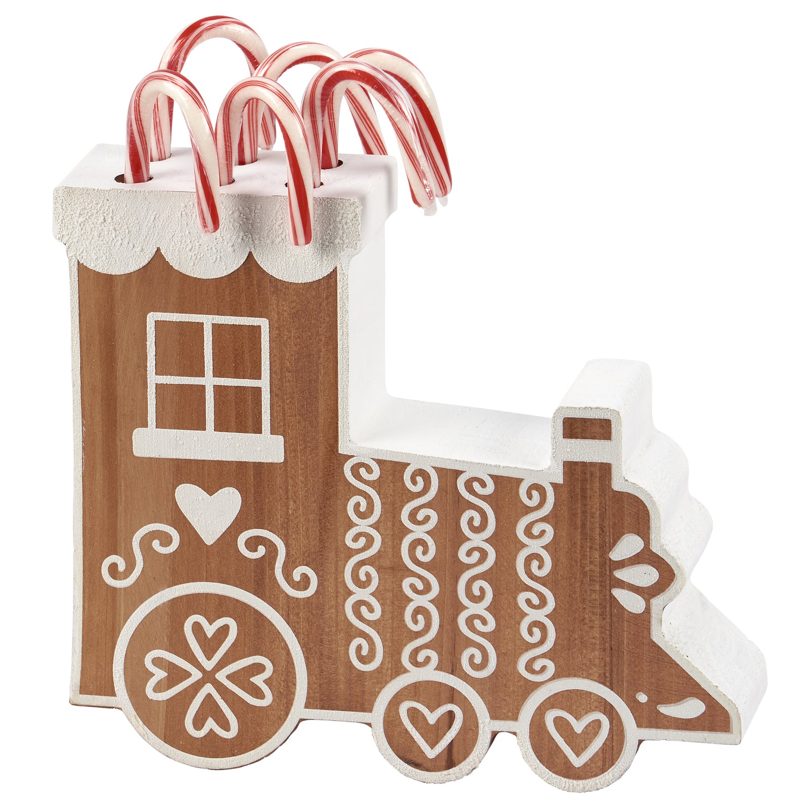 PBK Christmas Decor - Gingerbread Train Candy Cane Holder