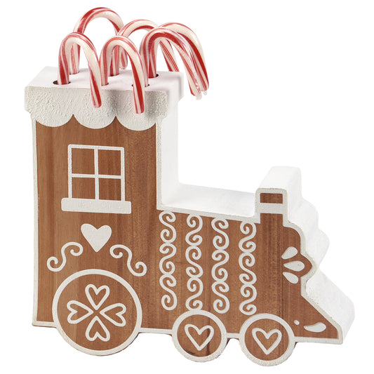 PBK Christmas Decor - Gingerbread Train Candy Cane Holder