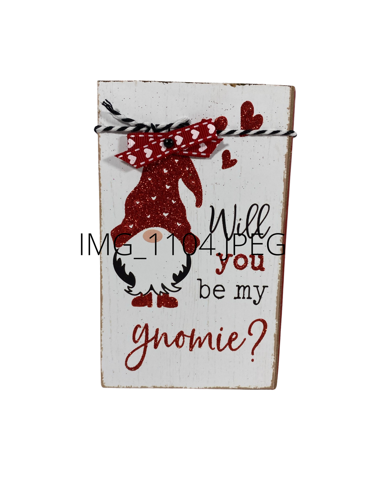 AGD Valentines Decor - Chunky Heart and Be My Gnomie Box Sign 2pc