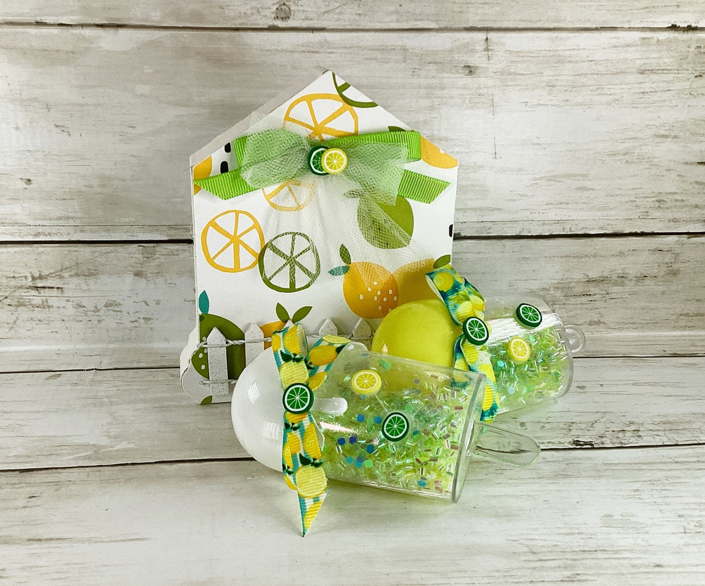 AGD Summer Decor - Lemon Lime House Popsicle Shaker 3pc Set