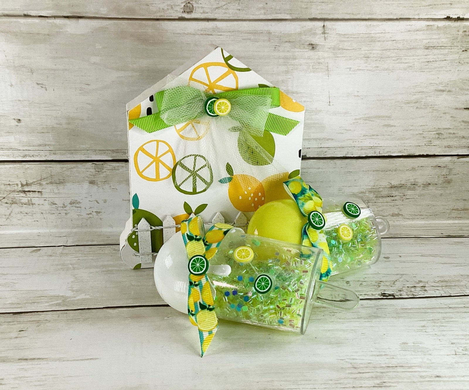 AGD Summer Decor - Lemon Lime House Popsicle Shaker 3pc Set
