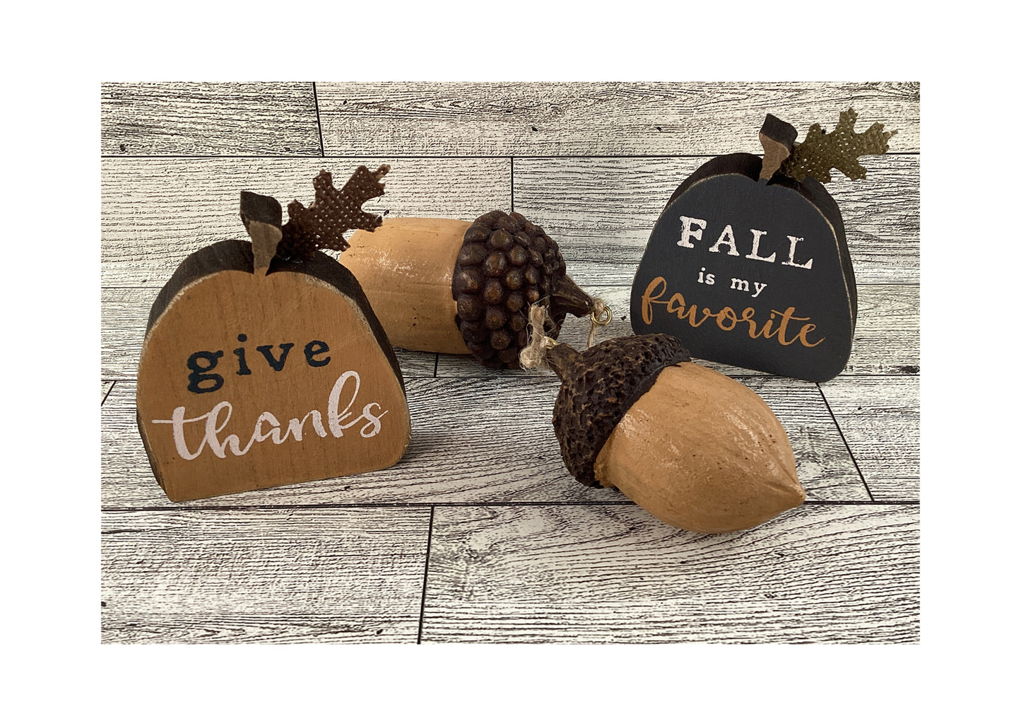 Fall Decor - Small Pumpkins and Acorns Tier Tray 4pc Set