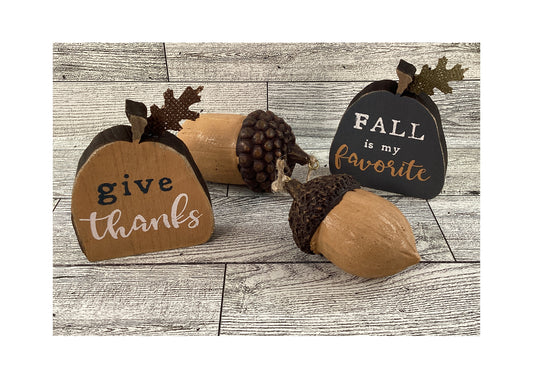 Fall Decor - Small Pumpkins and Acorns Tier Tray 4pc Set