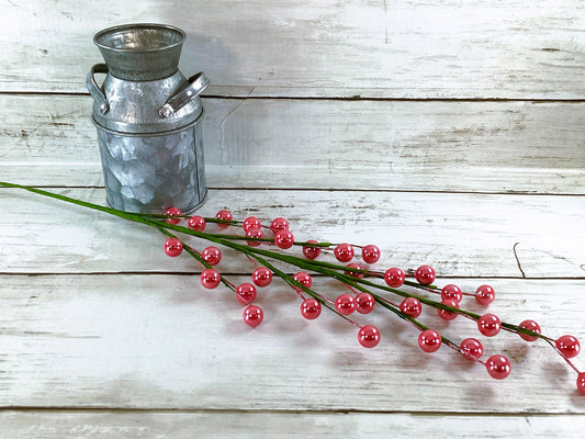 Darice Floral Supply - Rose Pink Berry Pearl Floral Spray Pick 12pc Set