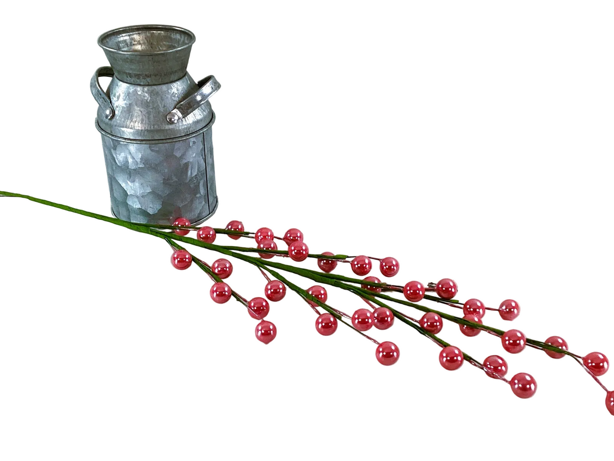 Darice Floral Supply - Rose Pink Berry Pearl Floral Spray Pick 12pc Set