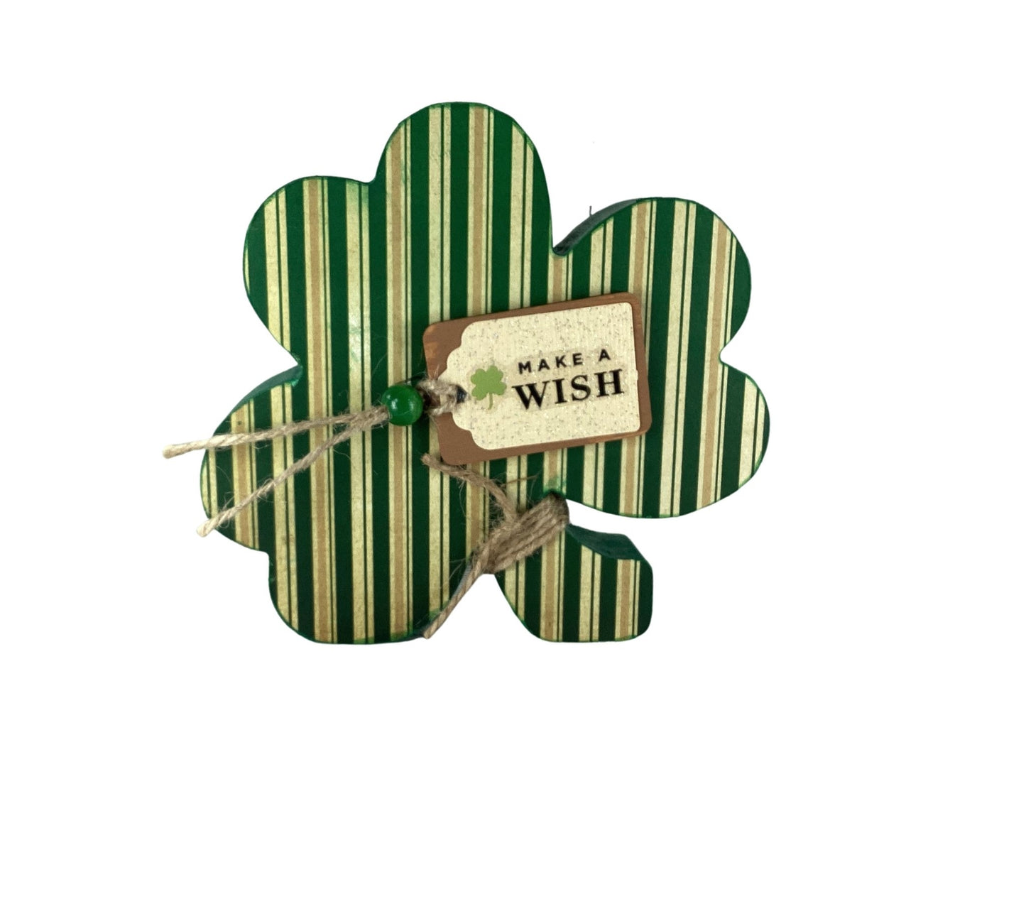 AGD Saint Patrick Decor - Chunky Wood Shamrock Sitter 3pc Set