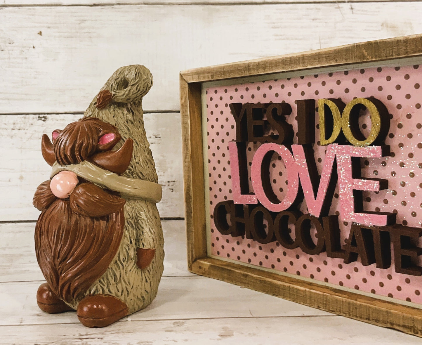 AGD Home Decor - Highland Cow Chocolate Gnome Cow Resin Set 2pc