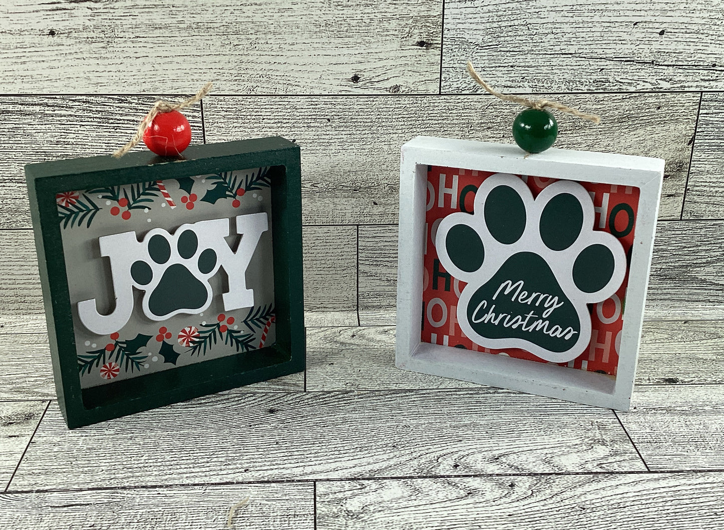 AGD Christmas Decor - Pet Paw Joy Merry Tier Tray 2pc Set