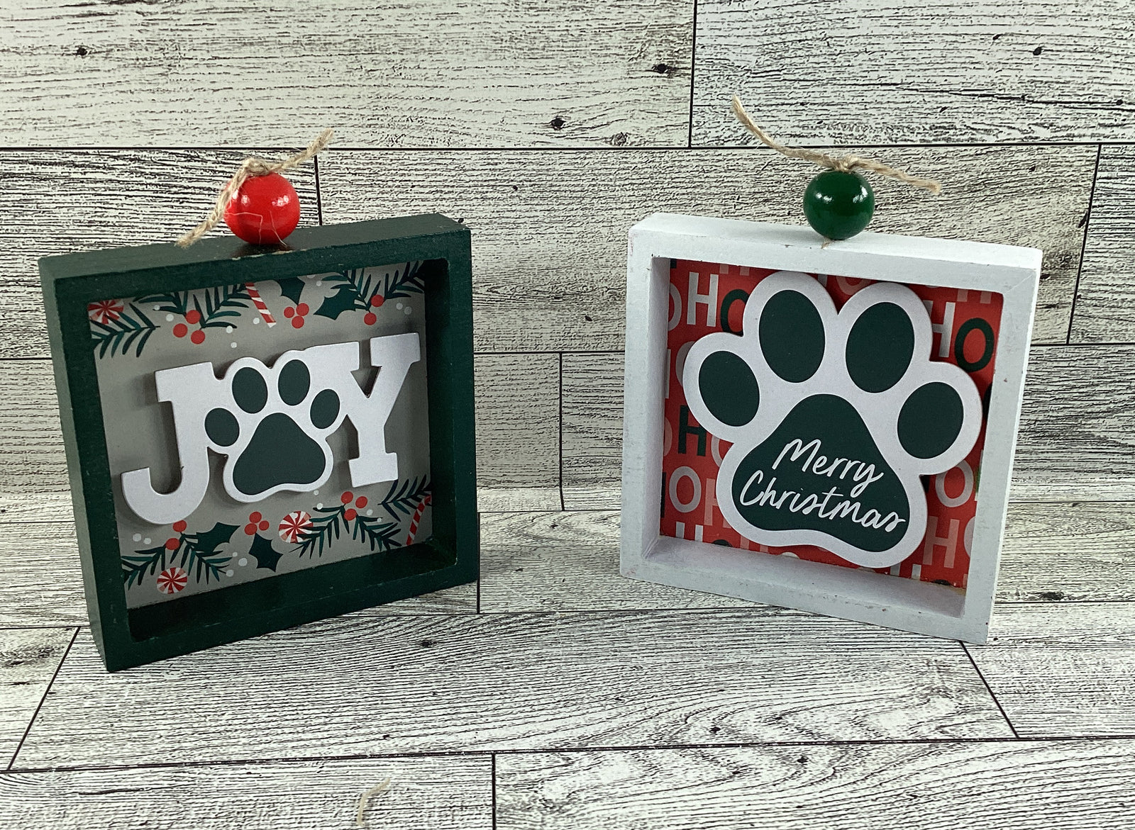 AGD Christmas Decor - Pet Paw Joy Merry Tier Tray 2pc Set