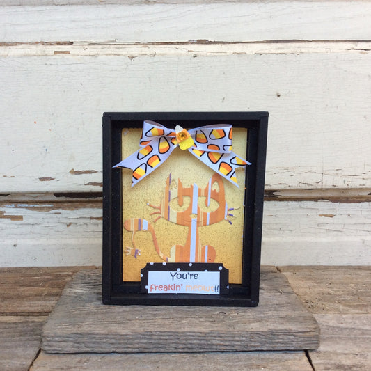 AGD Halloween Decor - You're Freakin Meowt Cat Box Sign