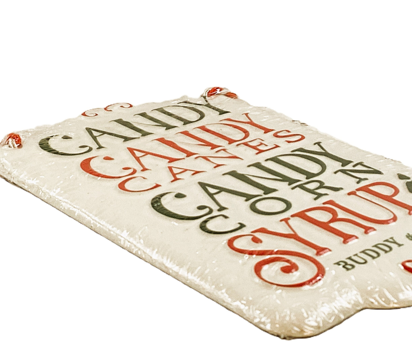 Open Door Christmas Decor -Candy Candy Cane Buddy Elf Metal Ornament