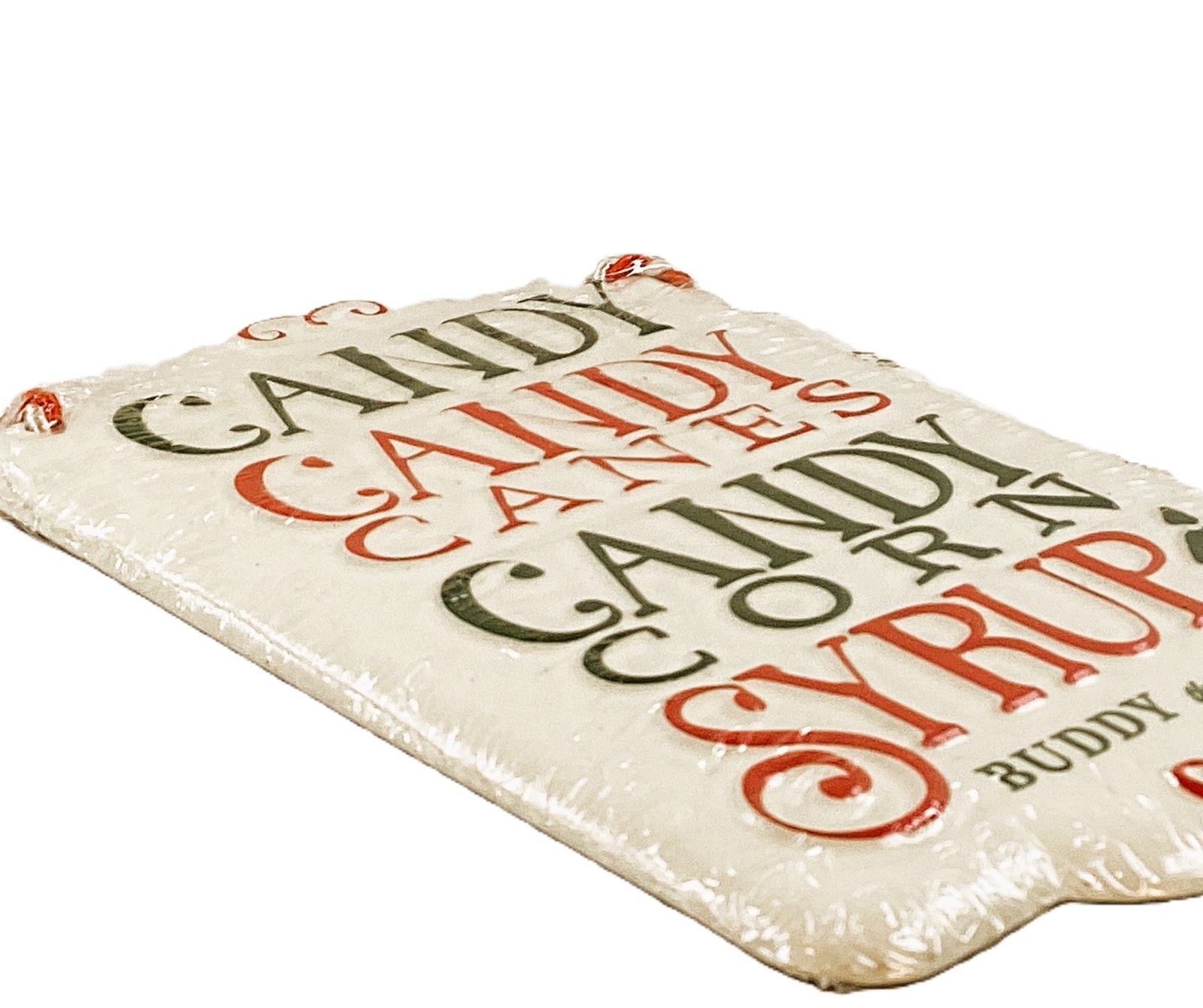 Open Door Christmas Decor -Candy Candy Cane Buddy Elf Metal Ornament