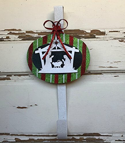 AGD Christmas Decor - Designer Oval Nativity Bulb Wreath Door Hanger