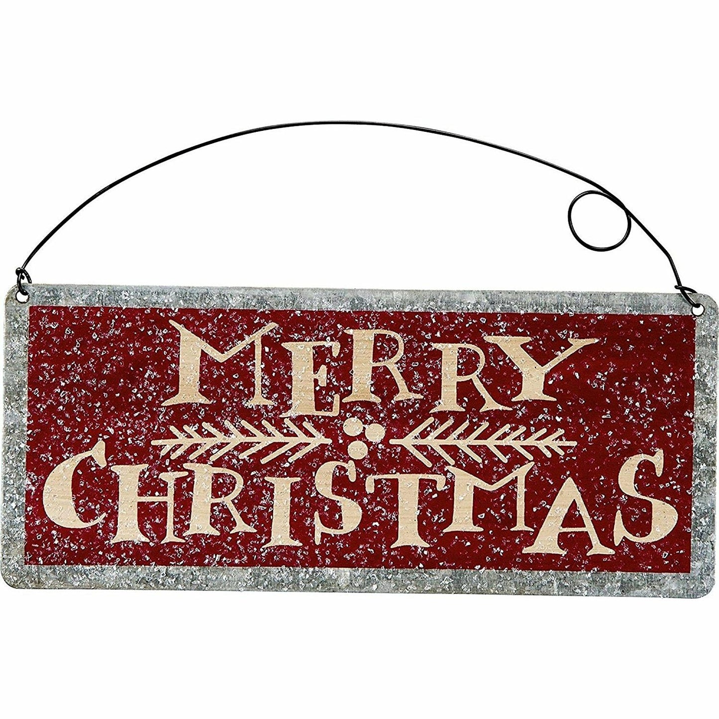 PBK Christmas Decor - Merry Christmas RED TileTin Ornament