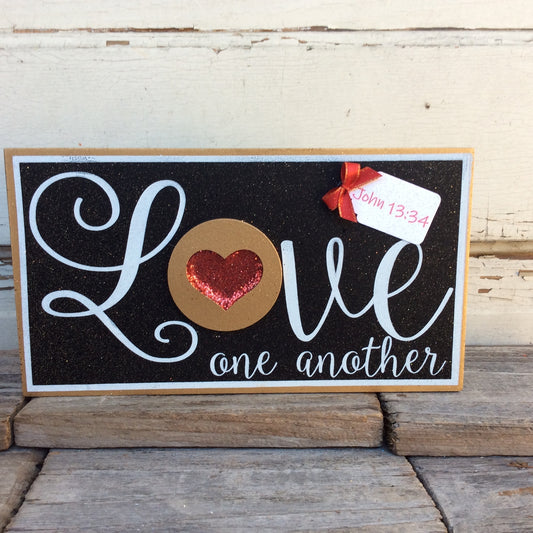 AGD Valentines Decor - Red Heart Love One Another John 13:34