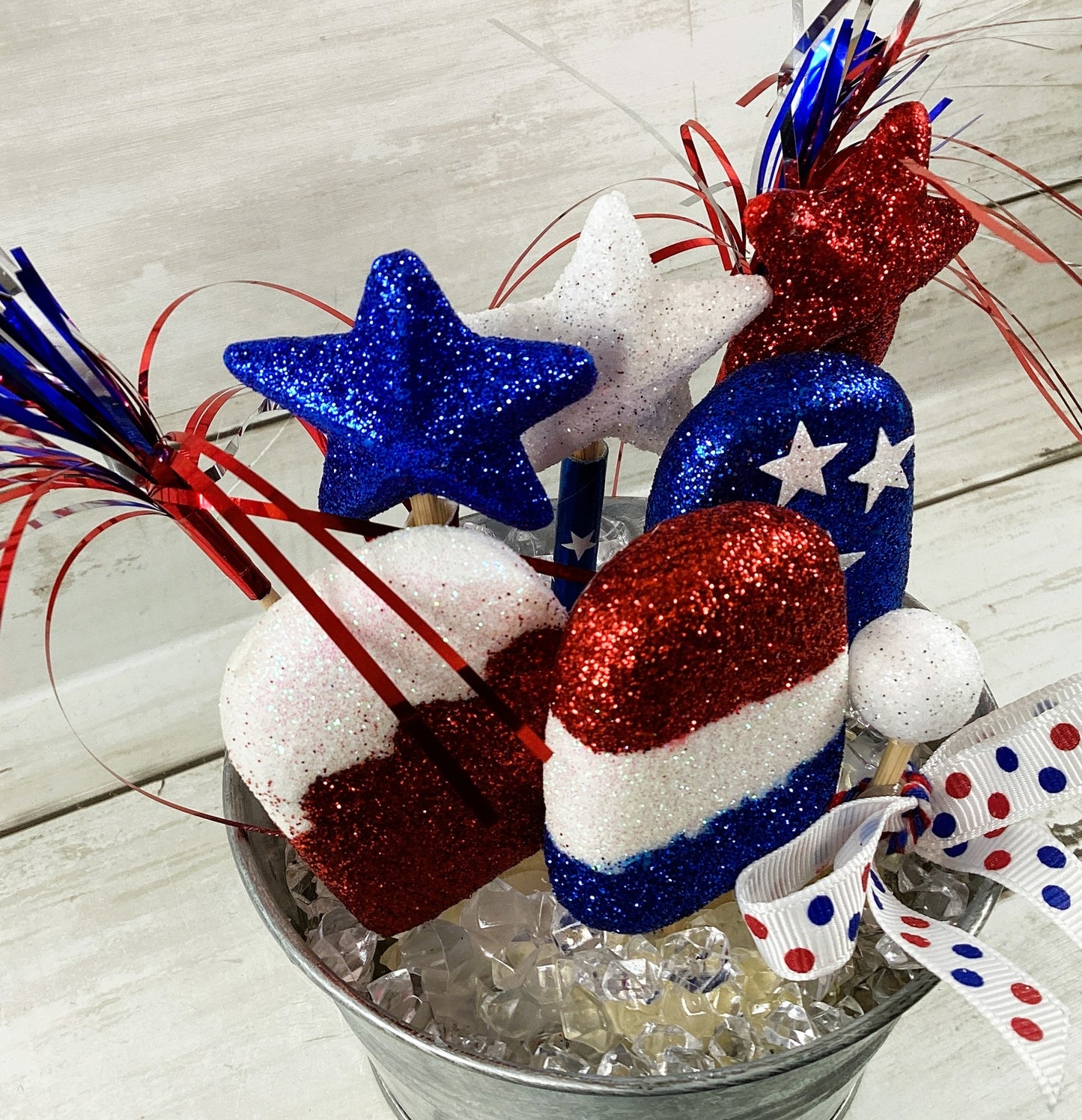 AGD Patriotic Decor - Faux Ice Cream Bars in Ice Tub Display