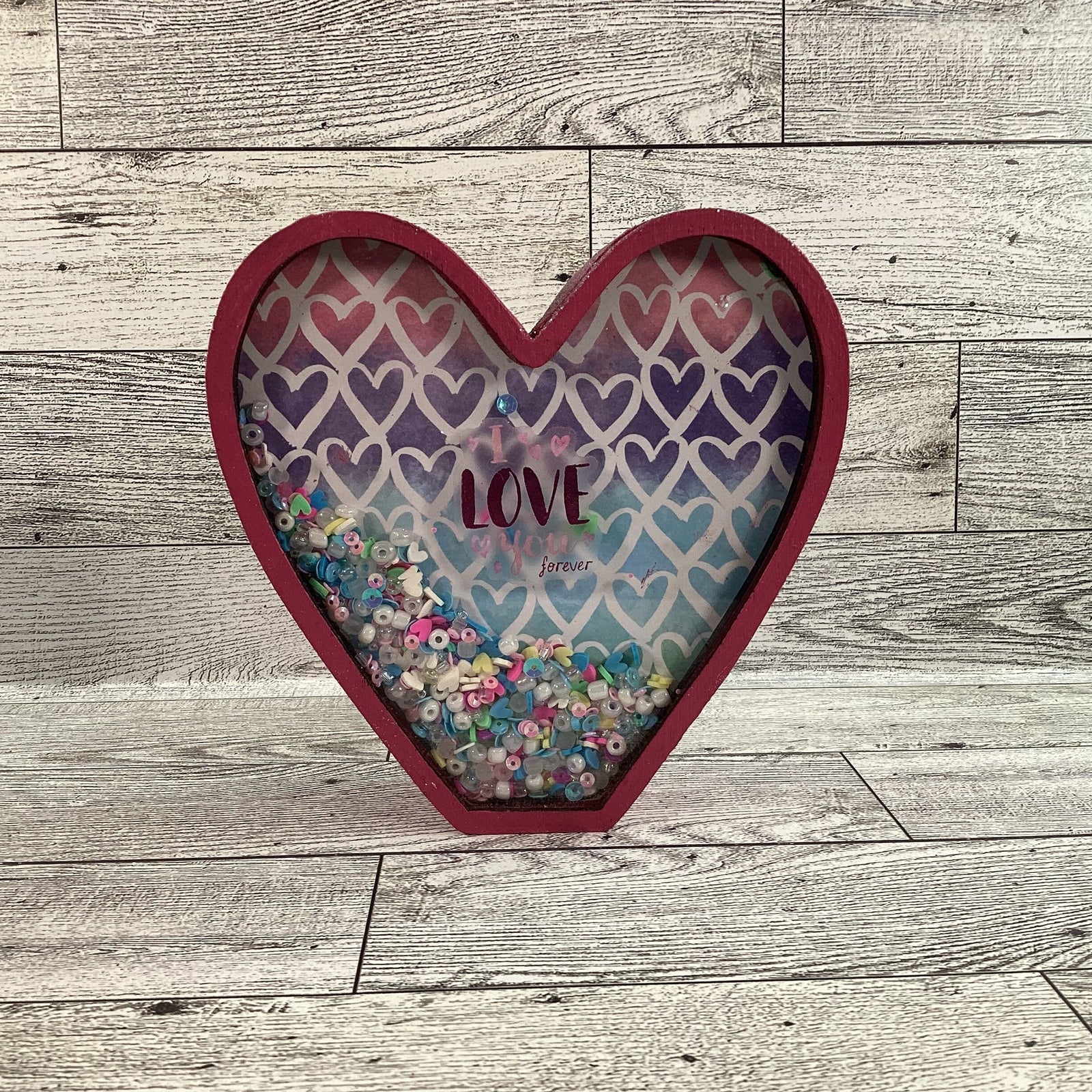 AGD Valentine Decor - Heart Shape Chunky Wood Dry Shaker 2pc Set