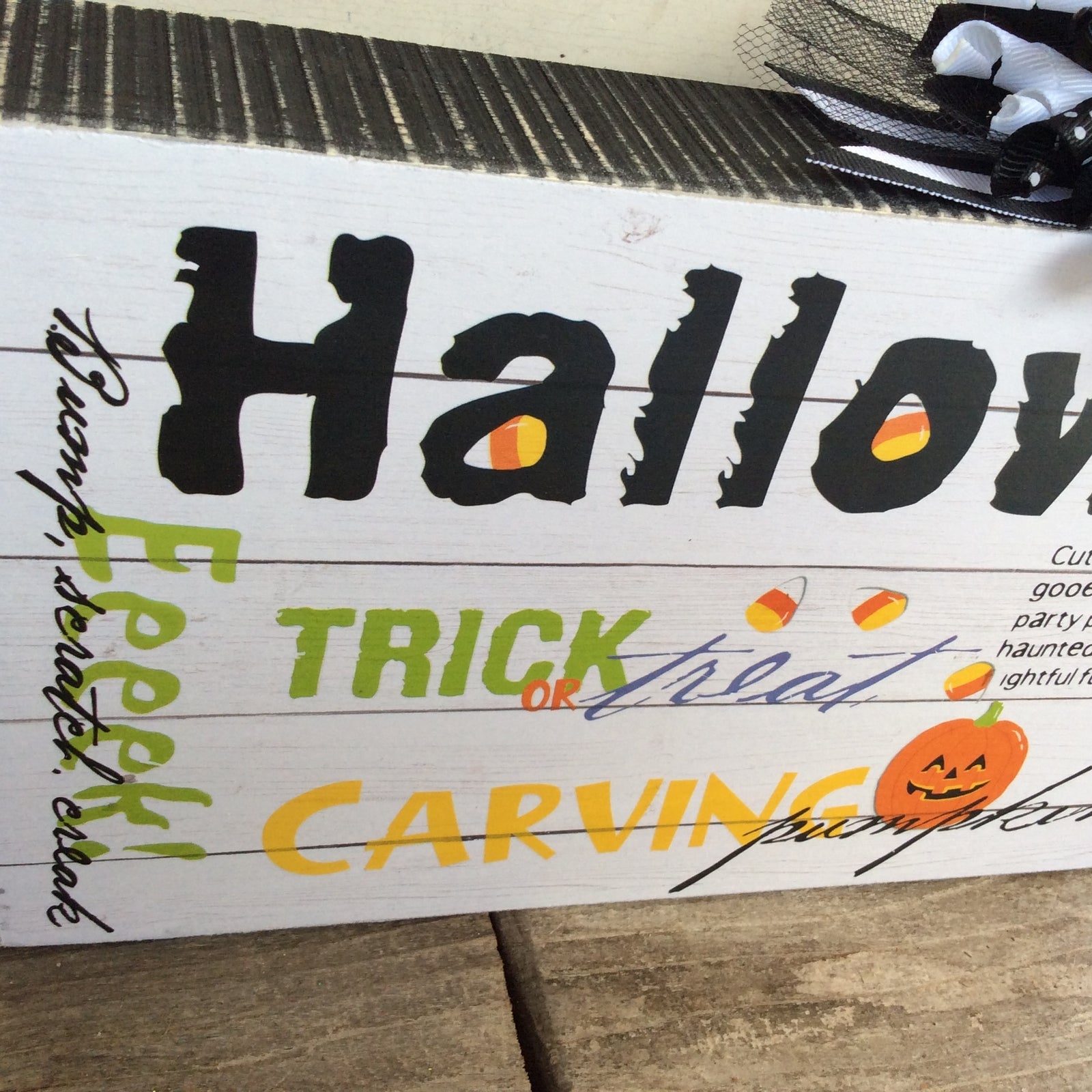 AGD Halloween Decor - Sentiments Collage Mantle Box Sign