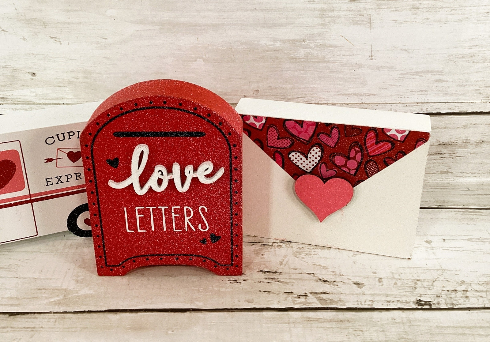 AGD Valentines Decor - Cupid Express Letter Mail Box Tier Tray 3pc