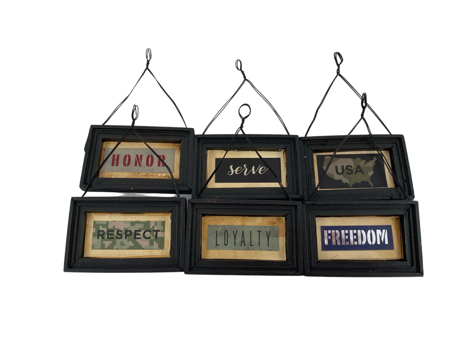 AGD Patriotic Decor - Soldier Veteran Memorial Day Small Ornaments 12pc