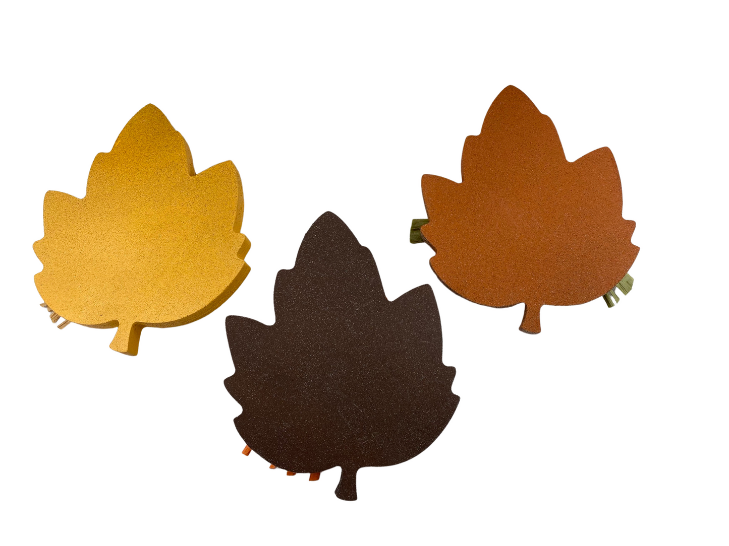 AGD Fall Decor - Faith Family Friends Chunky Leaf Leaves Sitters 3pc Set