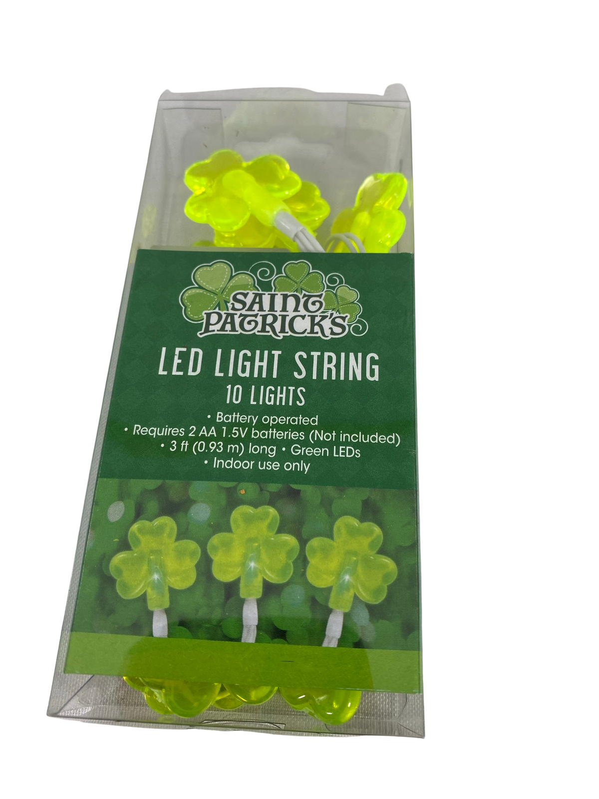 AGD St Patrick's Decor - Large Green Lighted Tinsel Tophat Centerpiece