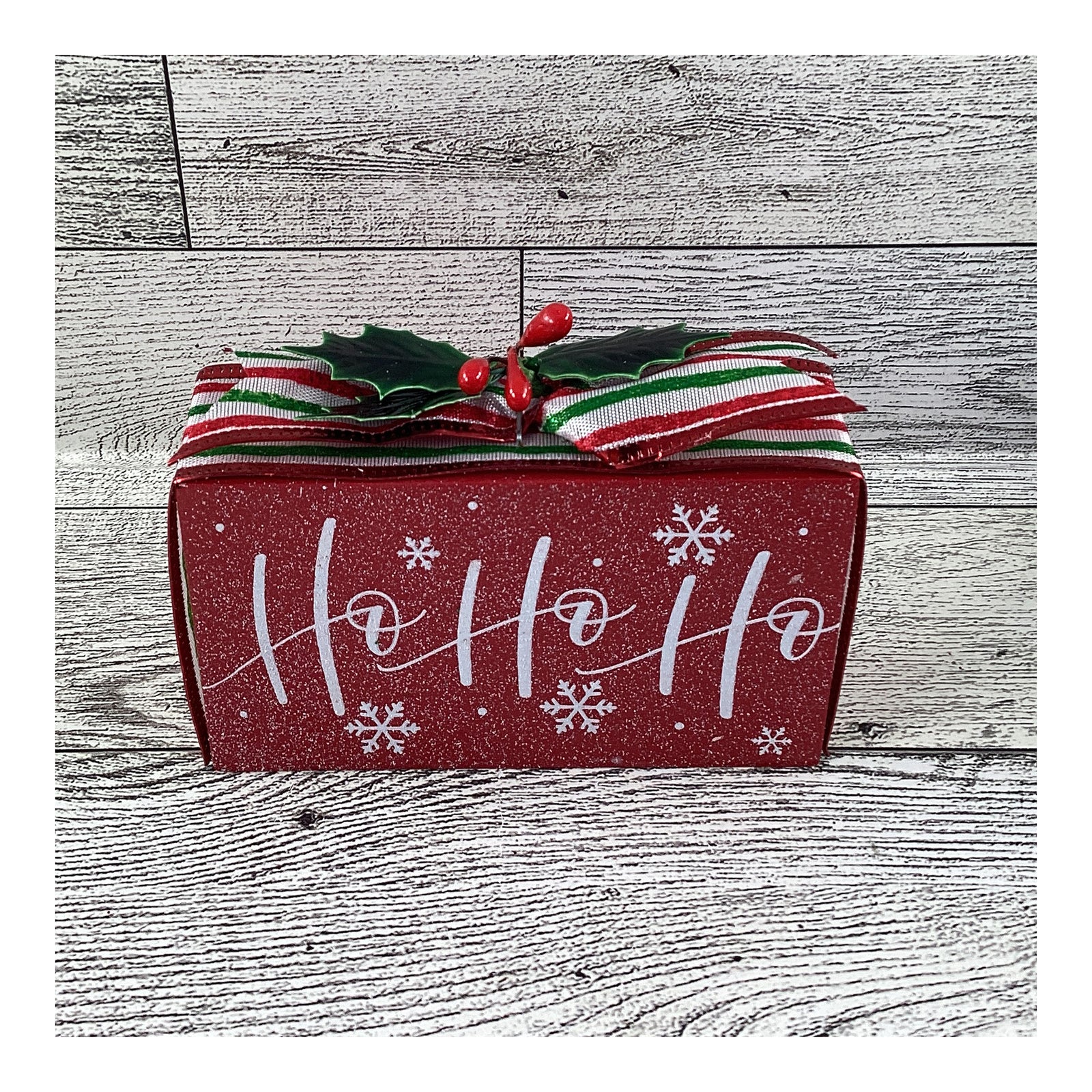 AGD Christmas Decor - Chunky Ho Ho Ho Santa Tier Tray 2pc Set