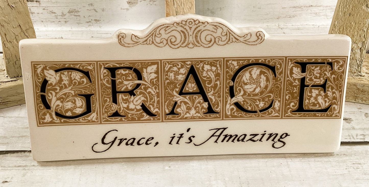 OWI Easter Decor - Grace Amazing Rustic Farmhouse Cross 4pc Set