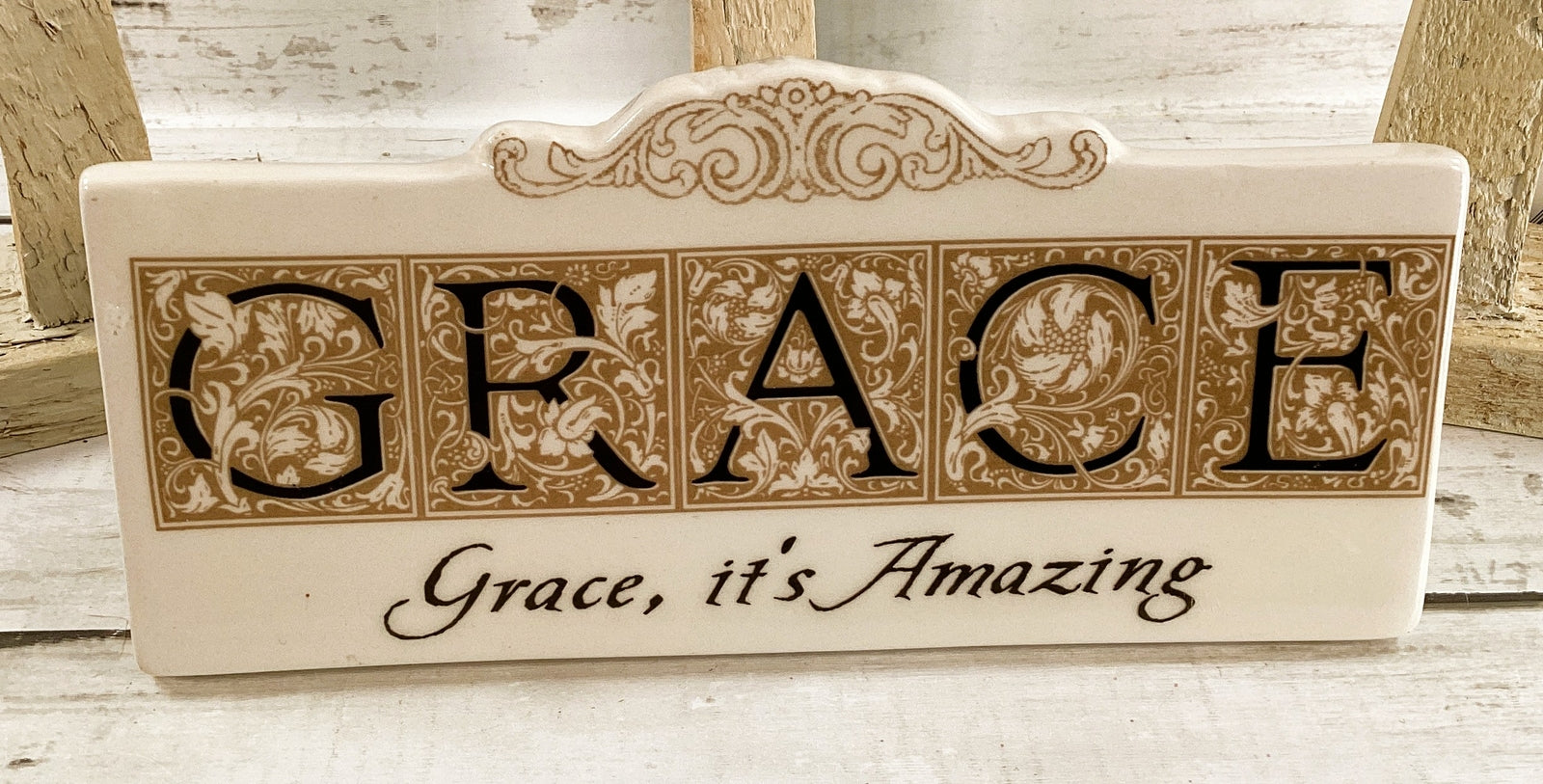 OWI Easter Decor - Grace Amazing Rustic Farmhouse Cross 4pc Set