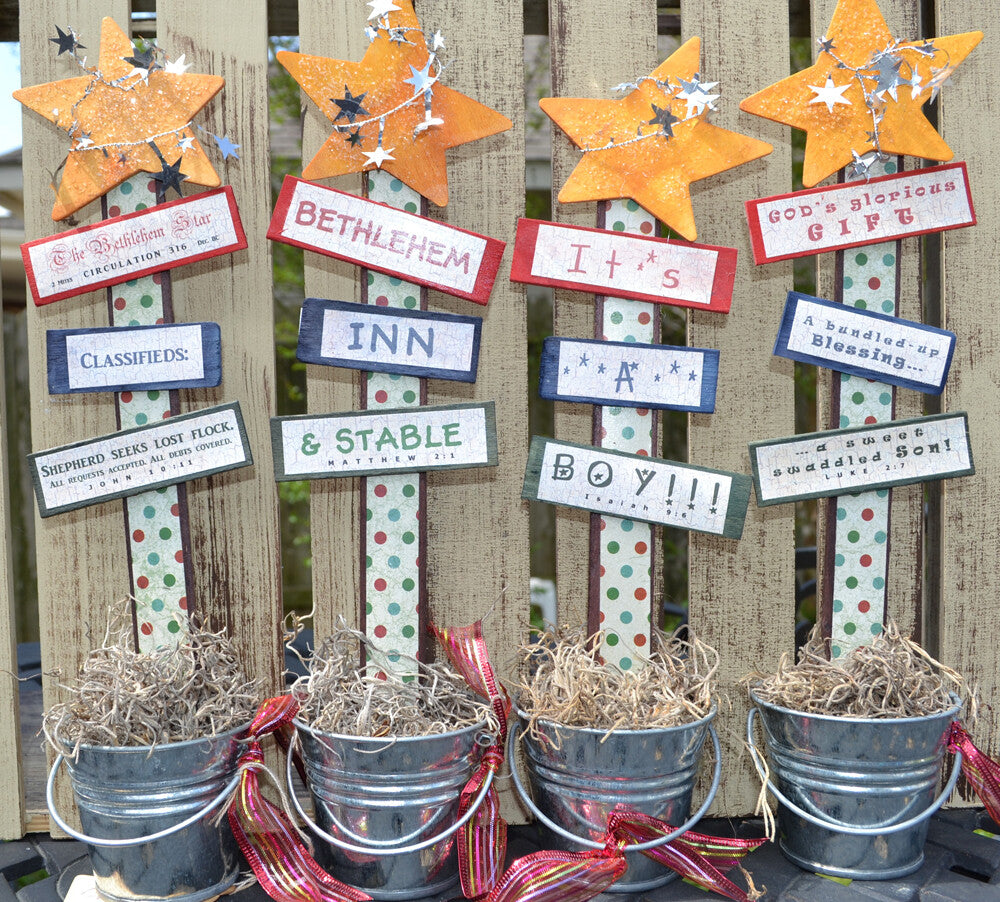 AGD CHRISTmas Decor - Prim Bethlehem Stable - PSP #7 4pc. Set