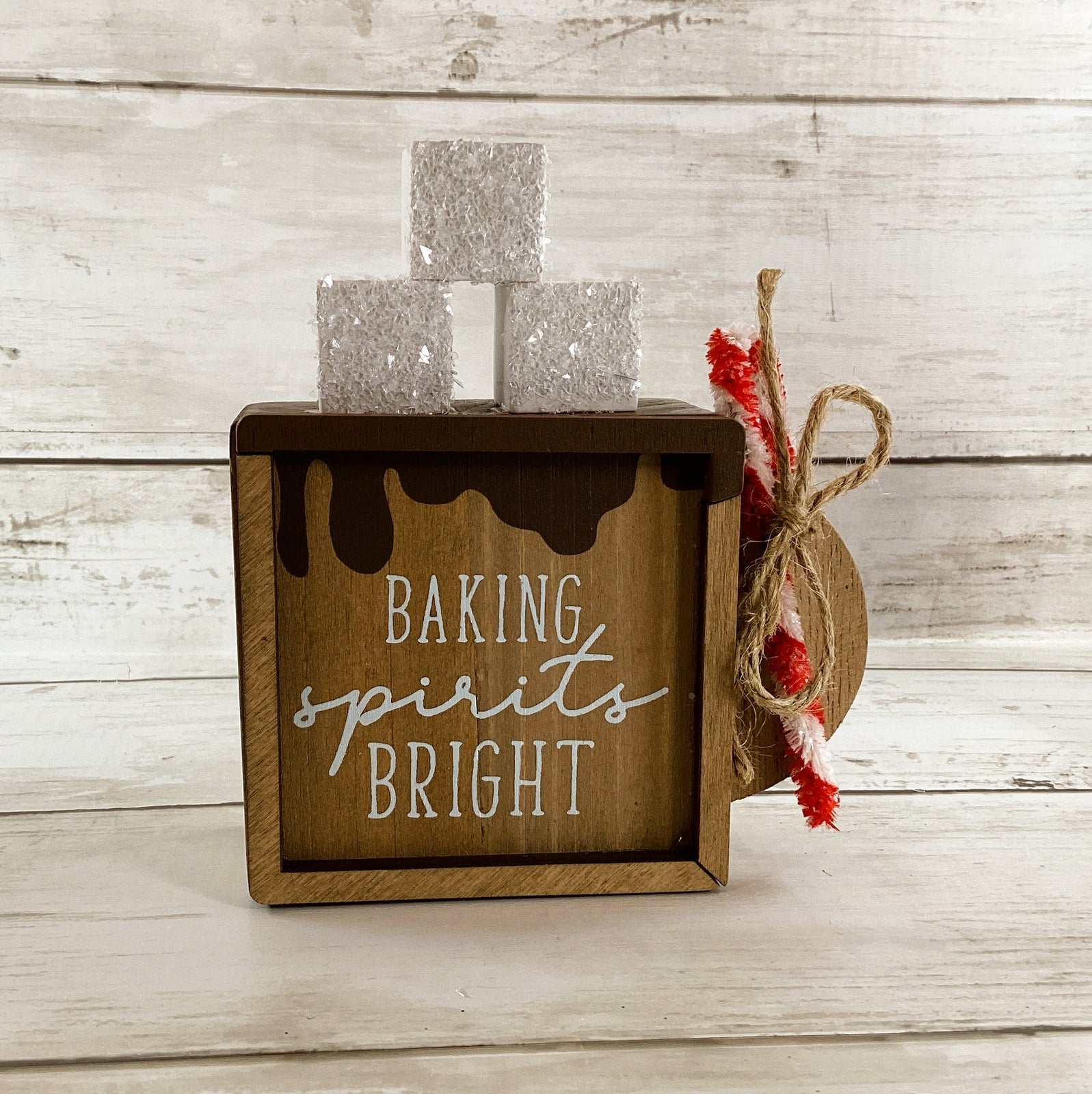 AGD Christmas Decor - Wood Mug Hot Chocolate Theme Tier Tray 3pc