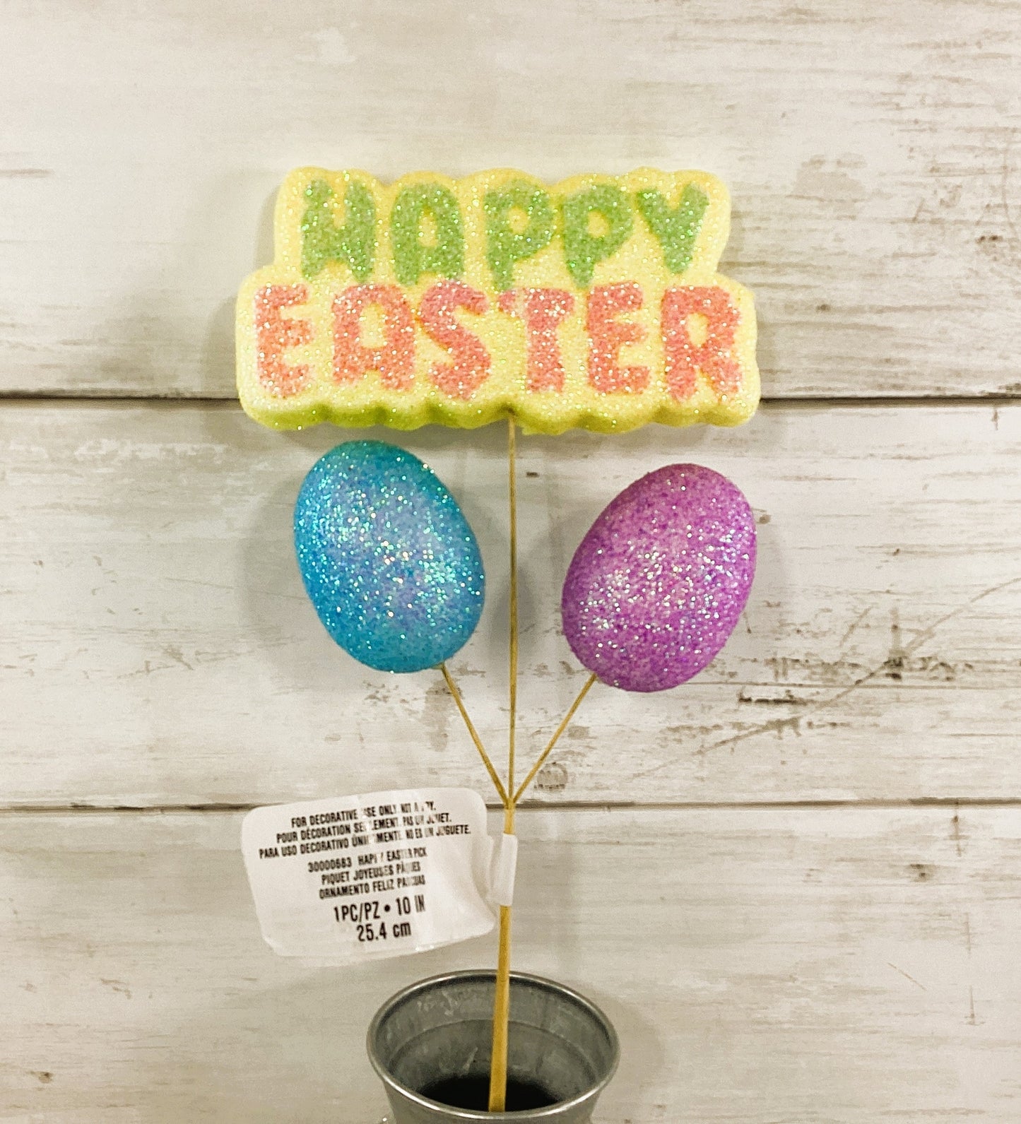 Darice Easter Craft Supply - Foam Glitter Happy Easter Pick 2pc Set