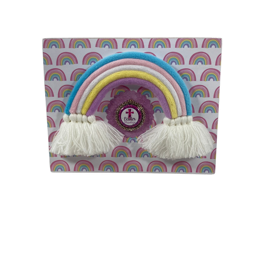 AGD Easter Decor - Pastel 3-D Rainbow Blessings Block Sign