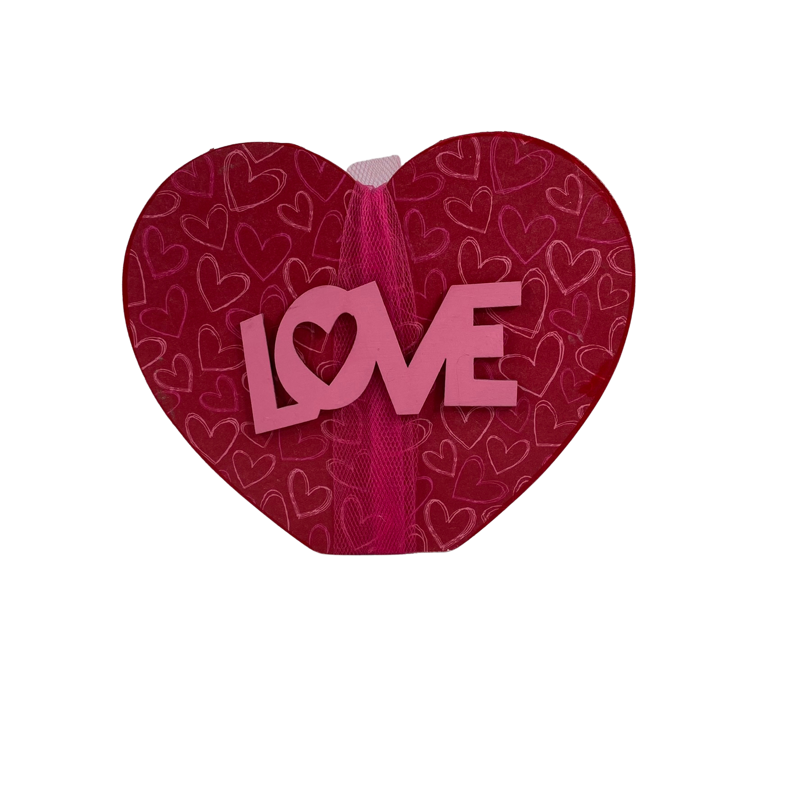 AGD Valentines Decor -  I Love You Double-Sided Chunky Heart Sitter