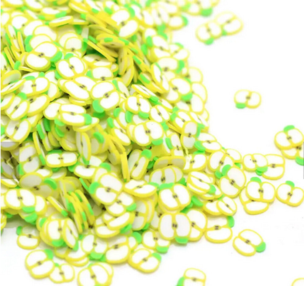 AGD Craft Supply - Specialty Clay Slice Glitter Apple Slices 3 Colors 15g each